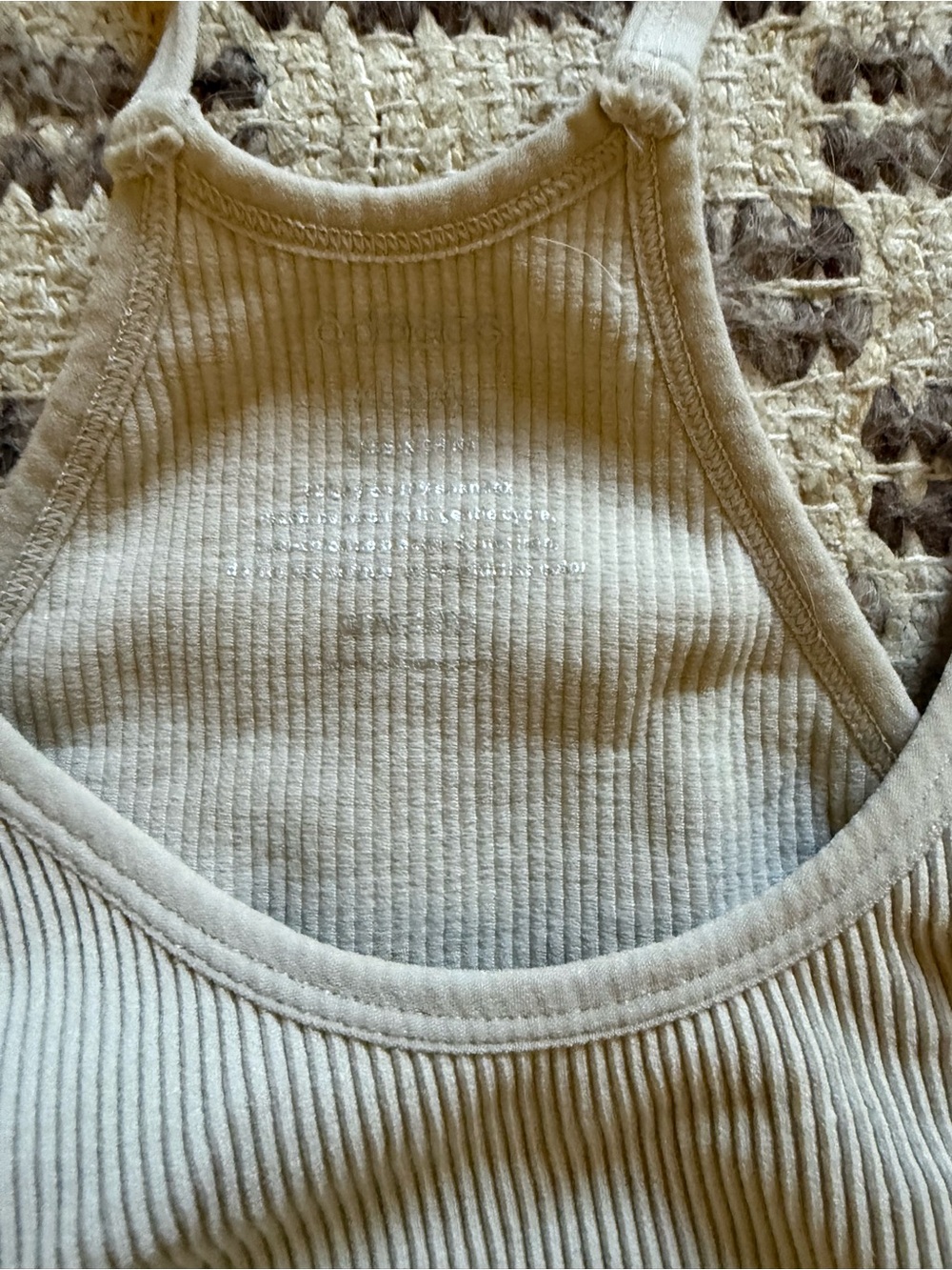 Amazon Ribbed Tank Top - Cream - Picture 2 of 3